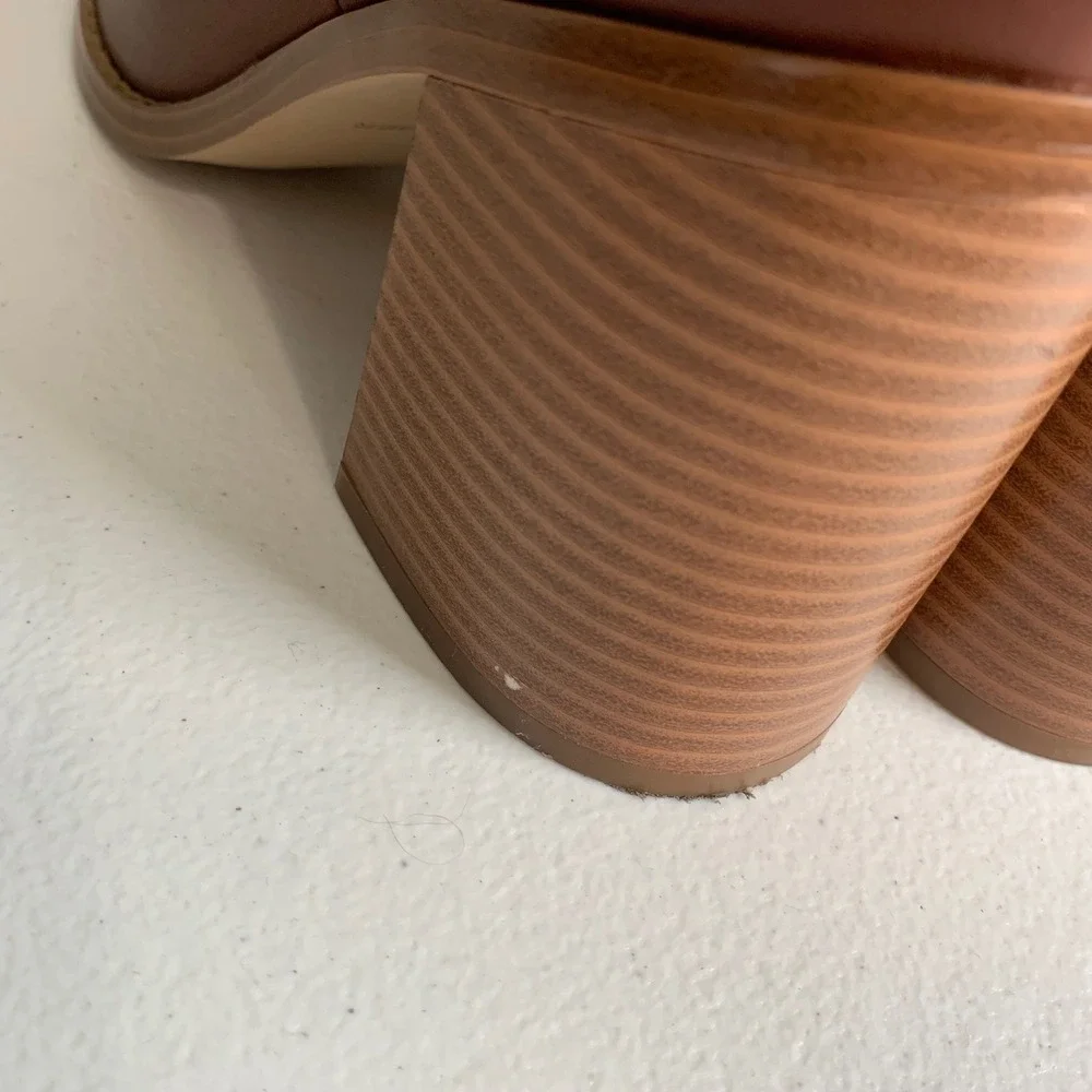 Marc Fisher Lysia Brown Leather Ankle Boots Size 11 - Picture 9 of 10